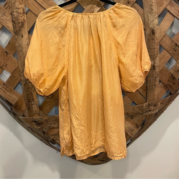 Talbots Petites 100% Silk Short Puffed Sleeve Blouse Size Small - Picture 4 of 10
